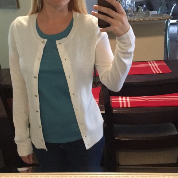 New York & Company Sweaters - NY&Co XS white cardigan w/accent buttons